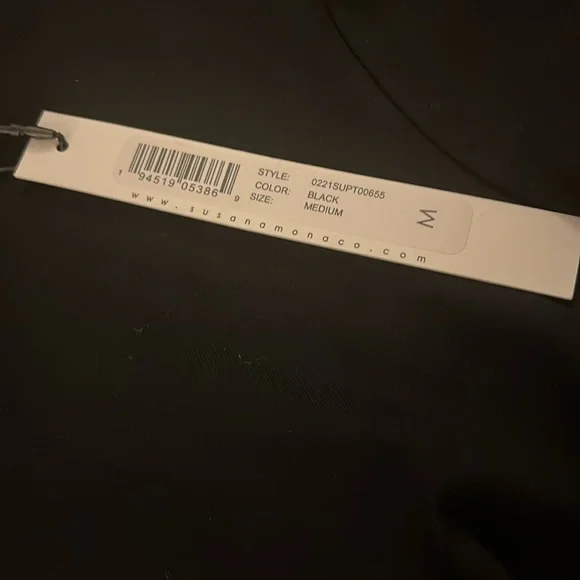 NWT Susana Monaco Black Crop Top - Picture 2 of 4